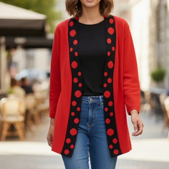 Designers Originals Sweaters - Designers Originals red Bumble Bee cardagan sweater s…